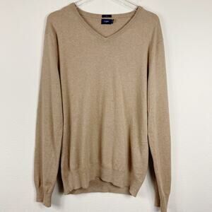 J. Crew | V-Neck Cotton & Wool Sweater Sz L